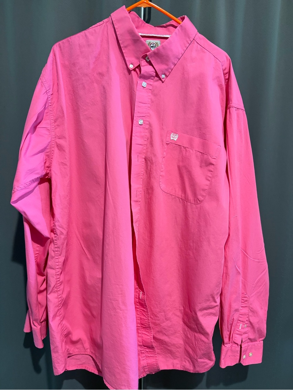Cinch Men's Button-Down Shirt in Bright Pink